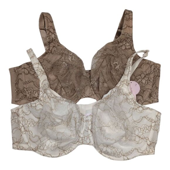 Cacique Full Coverage Lace Bras 46DDD Bundle Stretch Adjustable Straps NWT - Picture 1 of 13